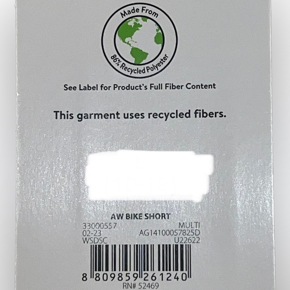 Athletic Works Girls Bike Shorts, Multi Color Black & White - Picture 3 of 4